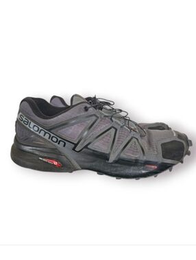 Salomon Speed Cross 4 Gray Purple and Black Trail Running Shoes Sz 8.5